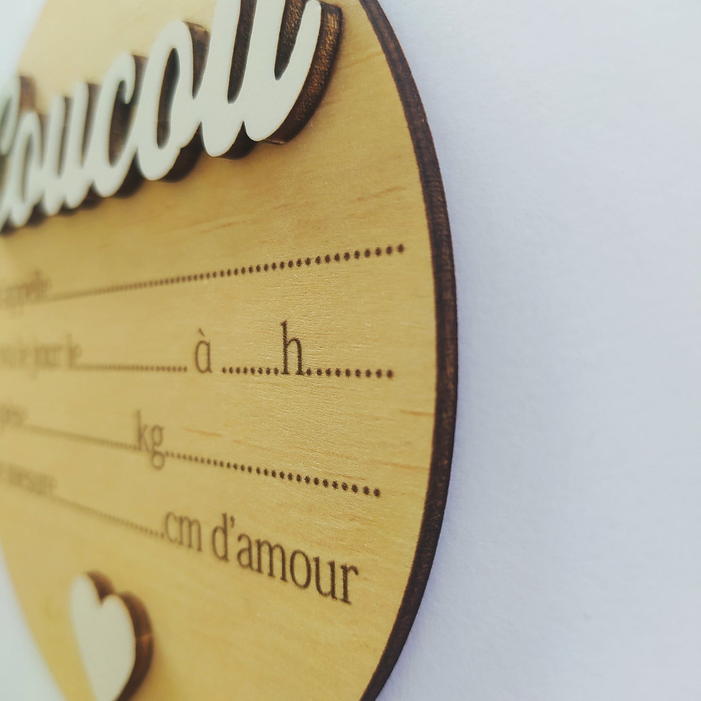 carte de naissance en bois